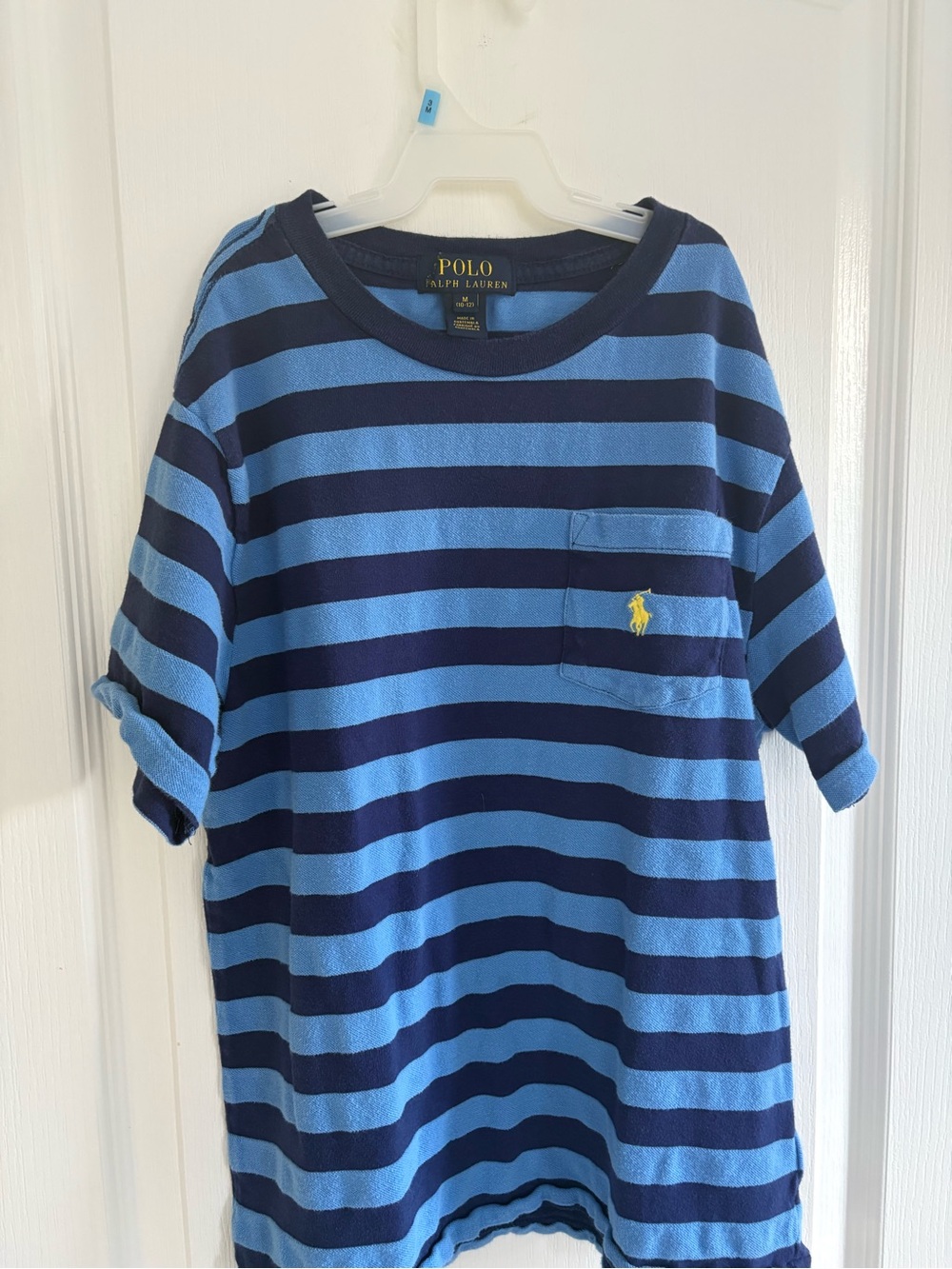 Polo by Ralph Lauren Boys' Light Blue & Navy Striped Pocket Tee